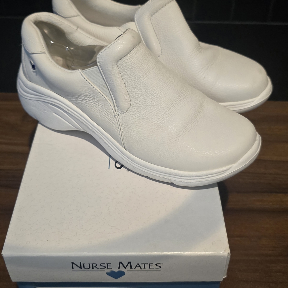 Nurse Mates Dove Women's White Slip-On Shoes